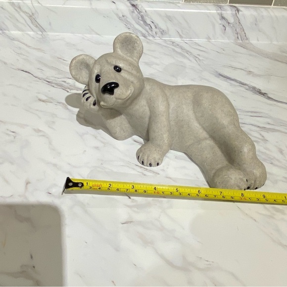 Vintage Quarry Critters Baboo Bear large figurine laying bear stone critter - Picture 10 of 12